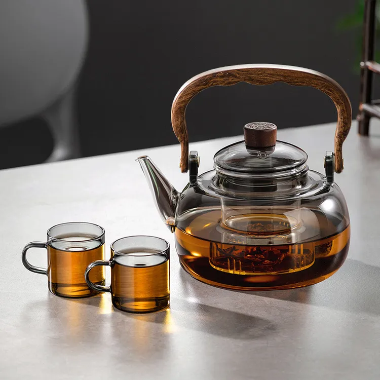 加厚高硼硅玻璃提梁壶明火围炉煮茶泡茶壶电陶炉家用玻璃煮茶器