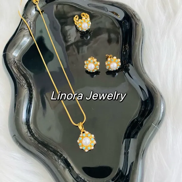 钛钢项链 Linora 精致彩色三件套套装百搭简约法式气质