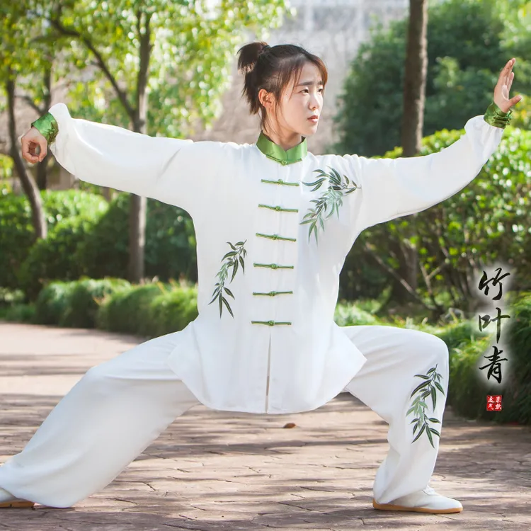 小和山太极服女新款青花瓷刺绣表演比赛太极拳练功服男春秋季服装