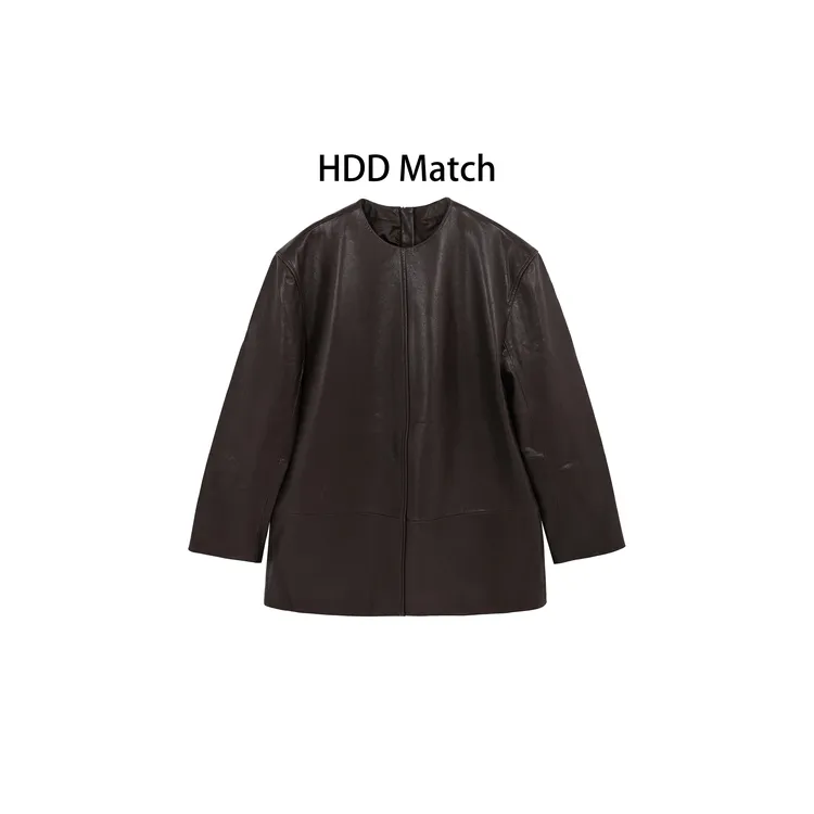 HDD- "定制单品"   秋冬女款轻奢宽松法式皮衣连衣裙  Y8633