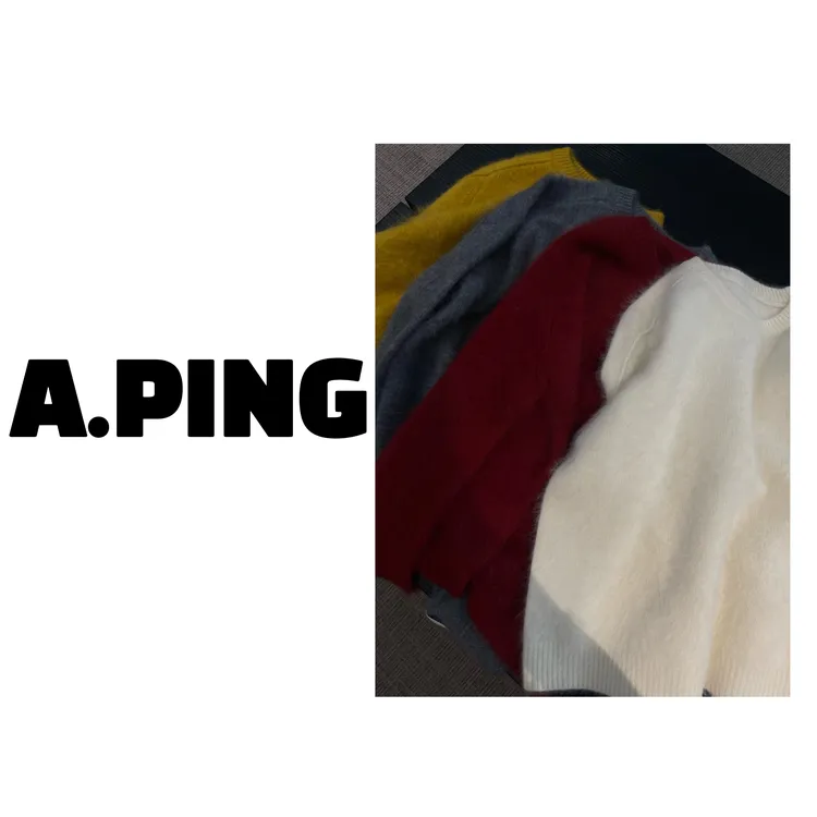 /马鞍肩/桑蚕丝羊绒拉毛纯色圆领软糯针织套头女 胸围57 YJ07