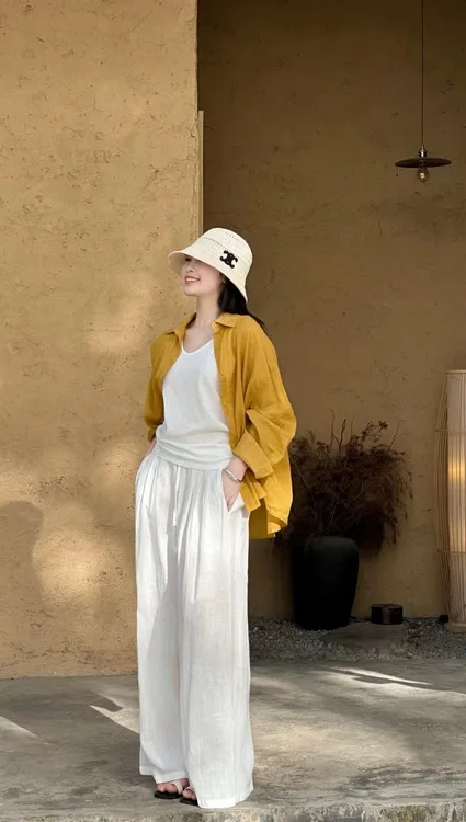 2025夏季新款韩系简约防晒衣衬衫女慵懒风洋气上衣宽松百搭阔腿裤