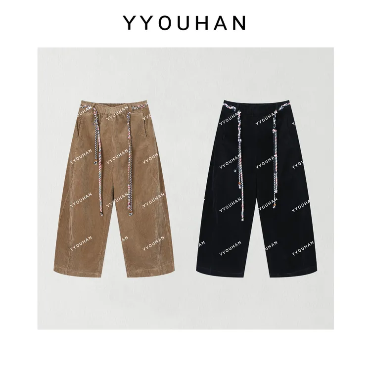 YYOUHAN 2025秋季显瘦【彩色腰带条绒裤】灯芯绒休闲裤 2509C5624