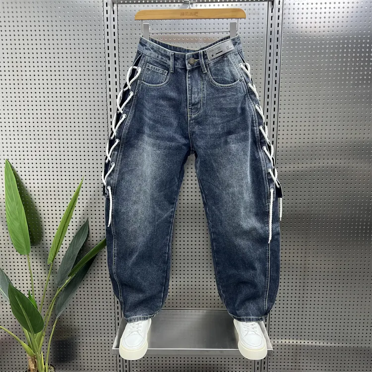 复古显瘦牛仔裤男直筒裤美式宽松百搭2025年秋季新款休闲阔腿裤潮