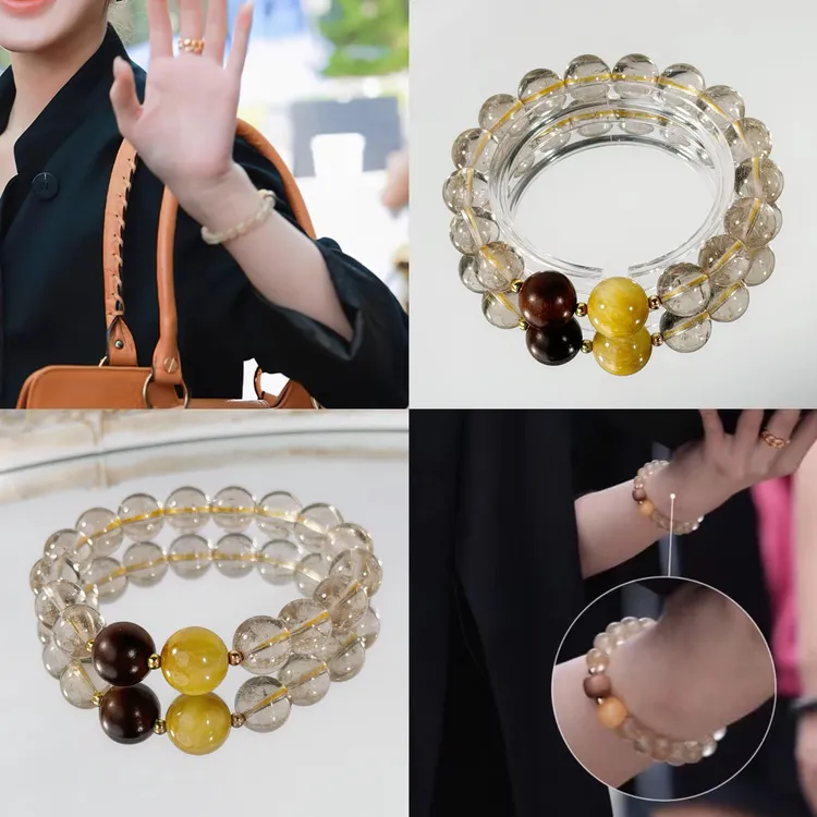 河图洛·「万两金」许妍同款银发晶金发晶虎眼水晶手串多样性发其一