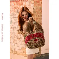 『反叛摇滚』洗水豹纹贴布刺绣单肩包BZ25XXX0941