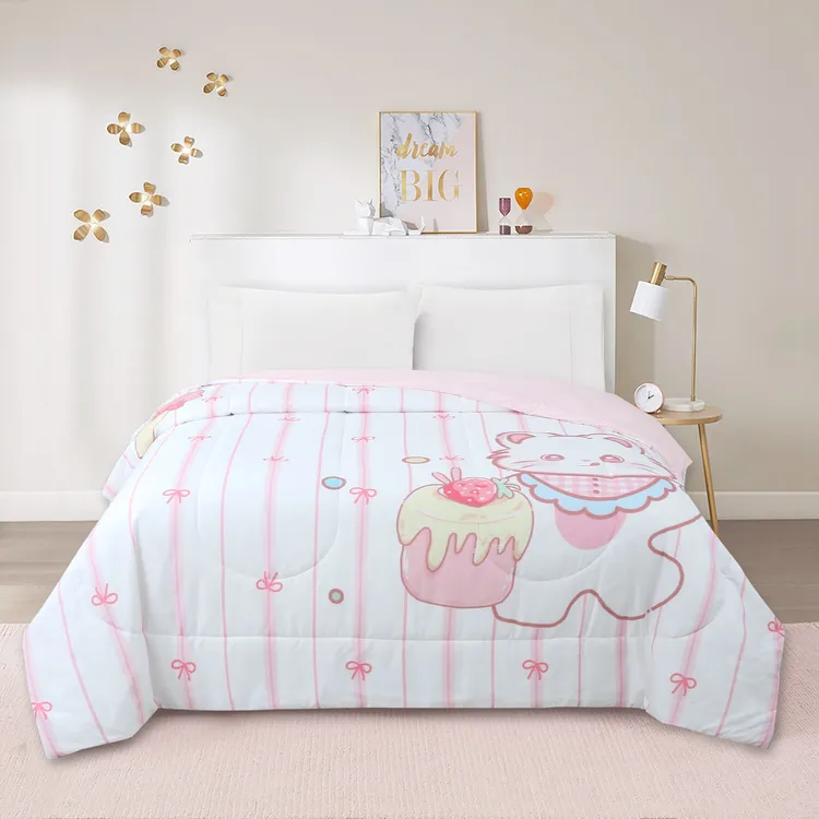 冰丝盖被亲肤柔软夏季夏凉被蛋糕小猫冰丝磨毛布可接定制被子夏被