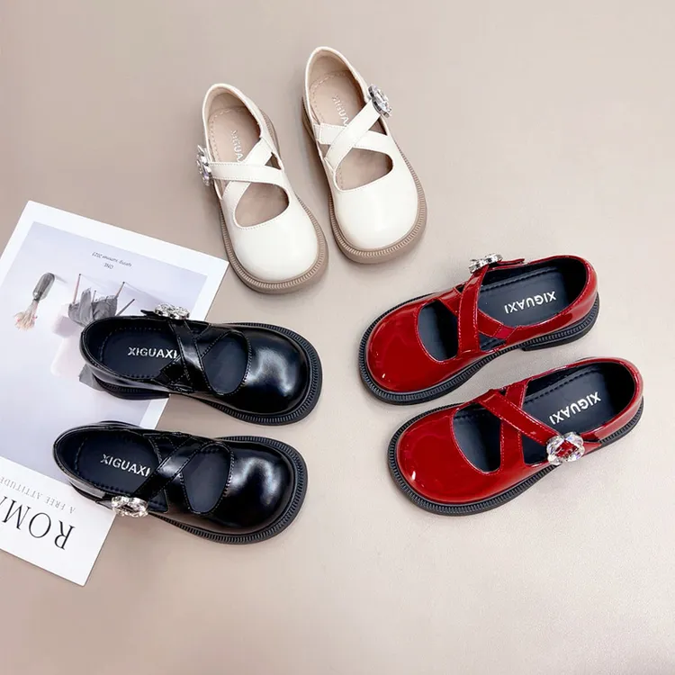 杰西可2821女童小皮鞋2025秋季新款儿童黑色公主鞋女孩表演出单鞋