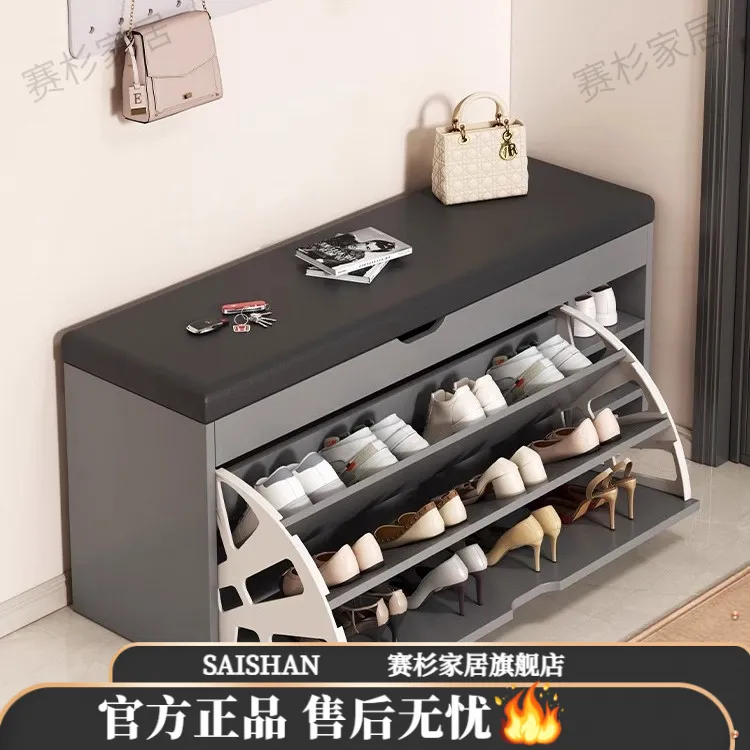 鞋架家用门口可坐鞋柜坐凳一体多层翻斗收纳入户进门室内换鞋凳
