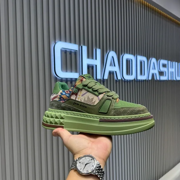 男鞋新款印花透气布面时尚百搭发泡软底轻便潮流运动休闲鞋