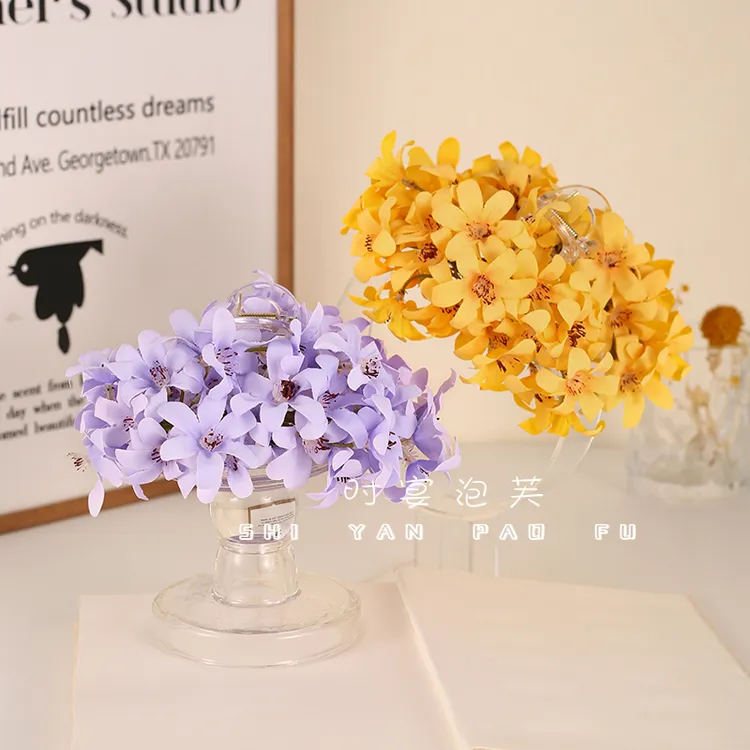 泡芙香水百合花朵抓夹氛围感满天花朵气质后脑勺抓夹温致时尚发夹