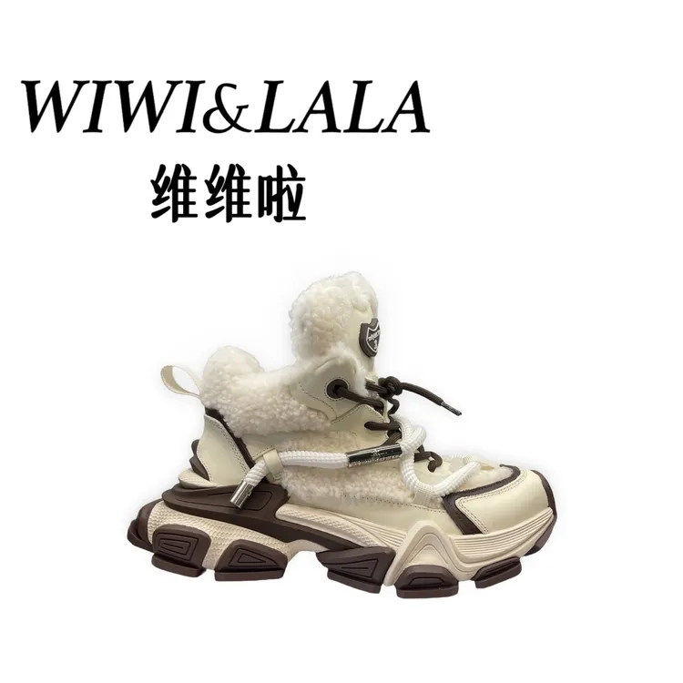 【维维啦】AW冬款羊毛牛皮高帮休闲鞋绒里雪地靴231-65