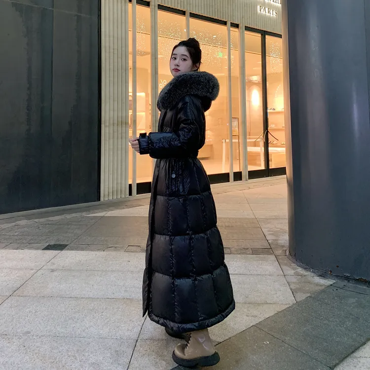 超厚羽绒服女长款2025冬季新款狐狸毛领收腰气质加厚保暖极寒外套