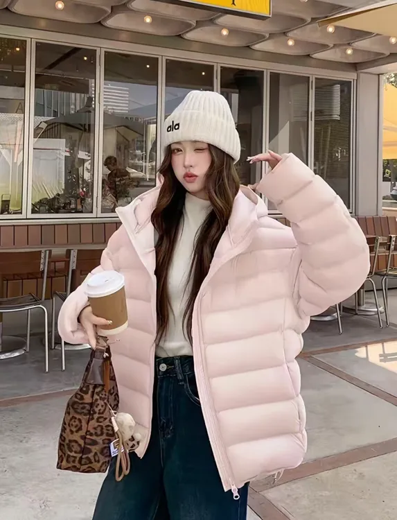 【厂家】冬季新款【绒子含量90%】白鸭绒羽绒服短款拼接连帽排骨羽绒