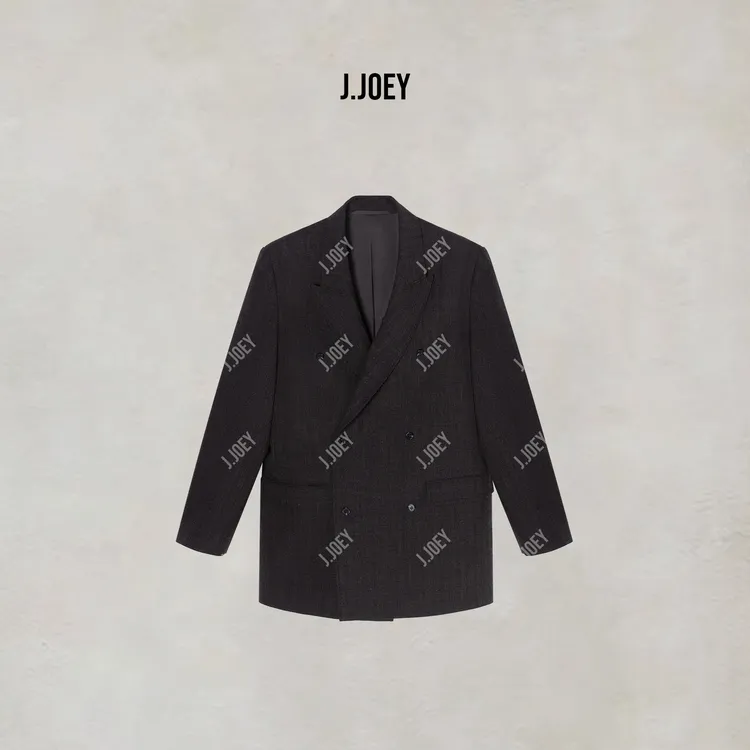 J.JOEY 新款气质高级感双排扣纯色百搭长袖西装外套 C50725