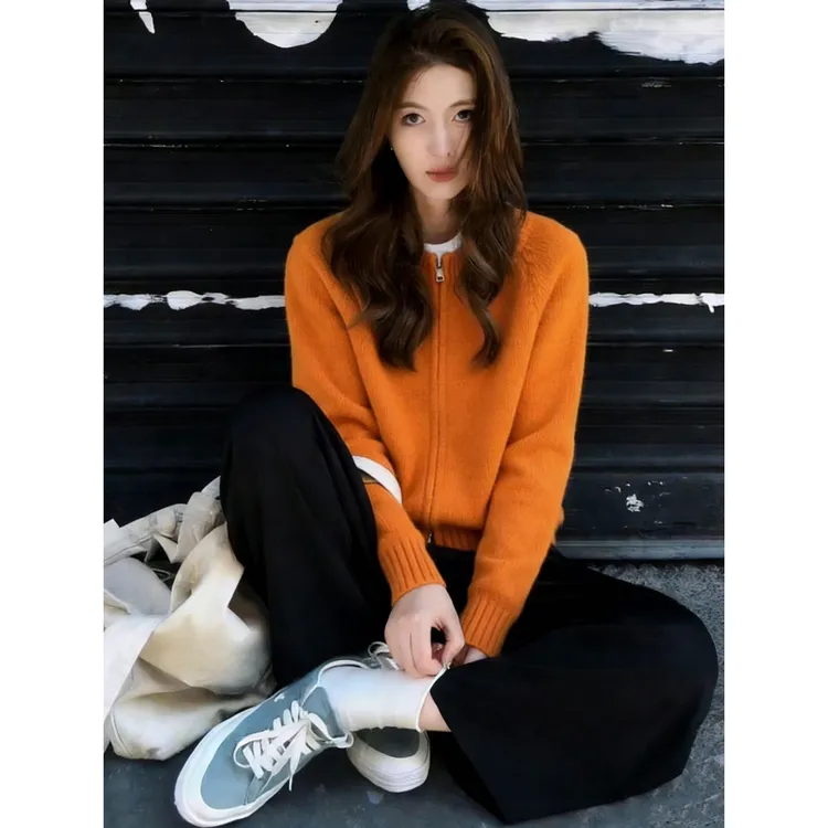 巨好看的一整套深冬2025超火毛衣秋冬时尚减龄针织开衫阔腿裤套装