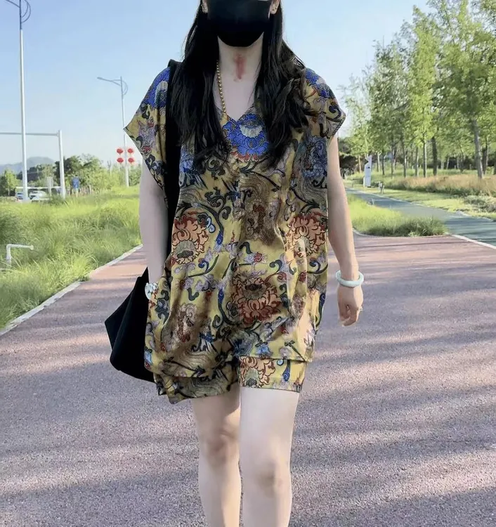 洋气时尚国潮风套装女2025夏季新款中式上衣大码短裤两件套气质