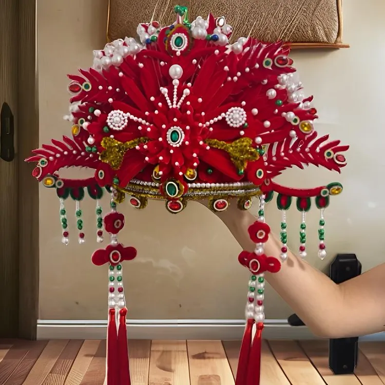 【材料包】半成品戏曲凤冠扭扭棒手工发箍材料包（带图上的帽子