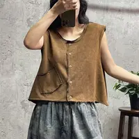 媚儿~毛圈新款水洗炒色纯色单口袋百搭马甲（衣长56 胸围135）