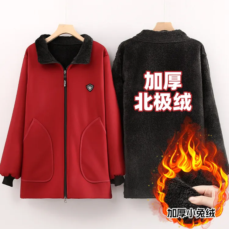 秋冬加绒加厚长袖围裙罩衣工作服上班男女同款保暖防污透气纯色