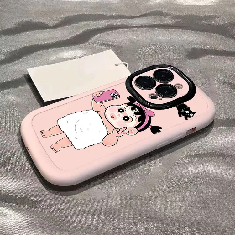 自拍面膜小新适用iphone16promax苹果1514P手机壳泡芙13p1211全包