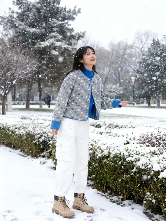 休闲风静奢风千金风冬季短外套加厚加棉羽绒外套