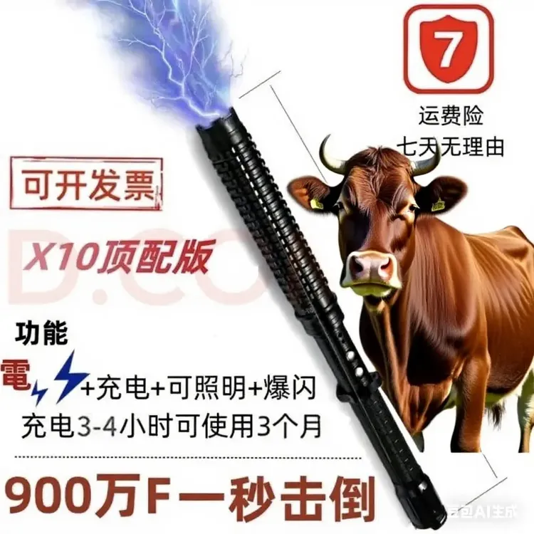 高压大功率赶猪神器驱恶狗男女合法防身户外电击防卫器X10加强版