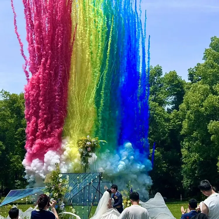 彩烟 雾手持彩带喷花筒花瓣雨礼炮筒结婚开工庆典婚庆用品