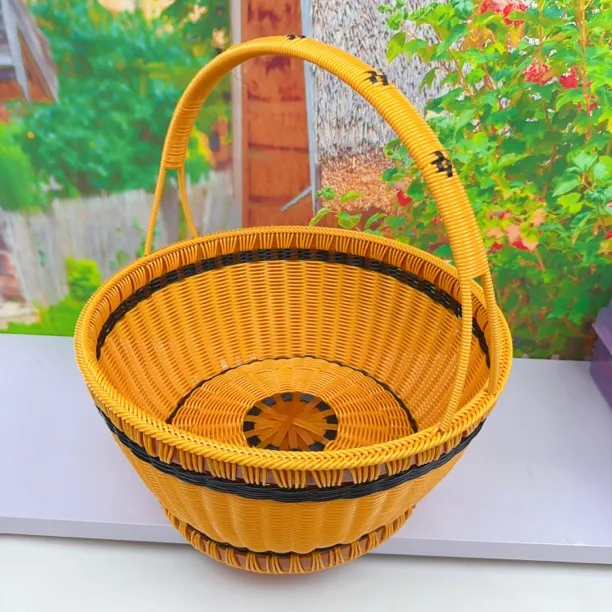 【现货】纯手工收纳筐野餐篮花篮购物篮买菜菜蓝子提篮子织筐