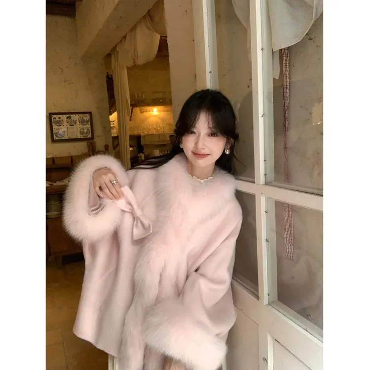 古董少女/蝴蝶结双面呢斗篷