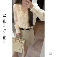 【mimius】肉 重工蕾丝门襟印花衬衫（含背心）+裙裤（含腰带） G03471