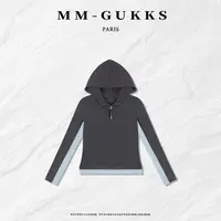 明明GUKKS『加倍温暖』2025秋冬纯色连帽厚款保暖设计感卫衣上衣