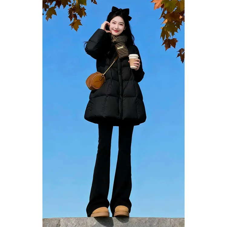 韩系高级感中长款棉服女冬季2025巨好看的加厚保暖宽松面包服外套