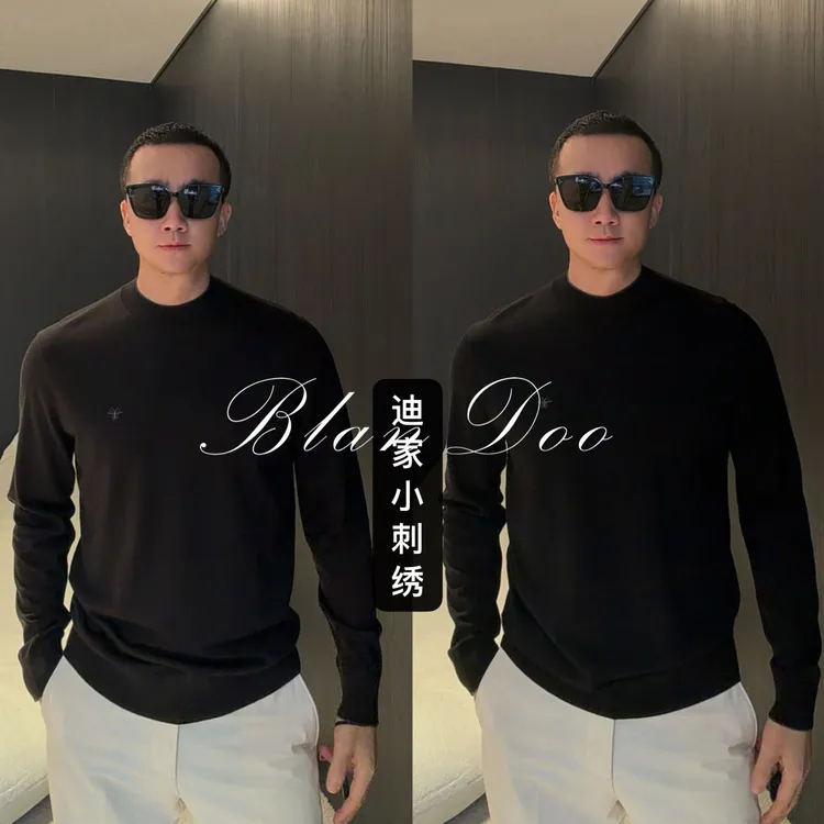 （秋款）BLANDOO "刺绣小标"D家轻奢百搭刺绣圆领羊毛衫KF6BD32