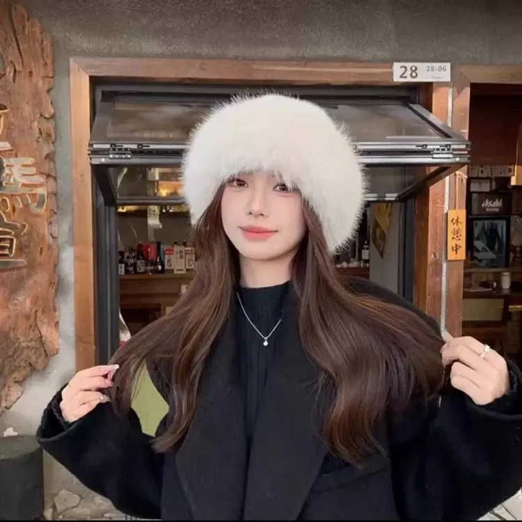 【新疆西藏包邮】毛绒帽子女秋冬防寒保暖东北盆帽护耳帽渔夫帽毛毛