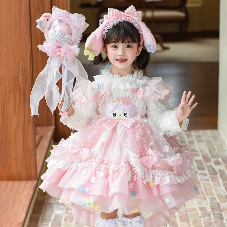 女童美乐蒂洛丽塔四季裙 儿童洋装秋季生日礼服小女孩秋装连衣裙
