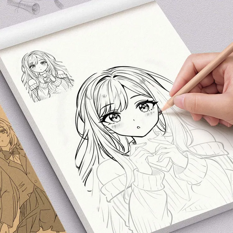 漫画基础教程书入门手绘儿童线描临摹动漫人物素描零基础图画本册