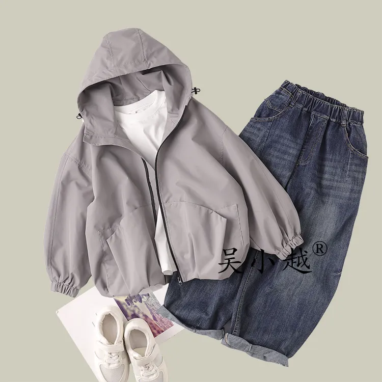 吴小越w1587男童连帽外套秋款新款设计师款男童中大童外套