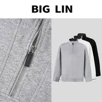 BIG林 早秋曼巴棉半拉链卫衣户外休闲立领套头外套男士JS5260