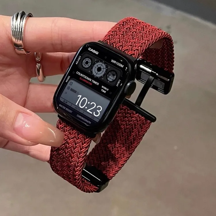 适用苹果手表表带iwatch S10/s9尼龙编织applewatch s11磁吸44mm