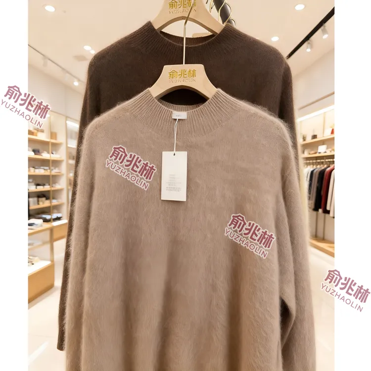 中领半高领圆领羊绒衫【无缝一体】羊绒拉绒针织衫羊绒内搭长袖