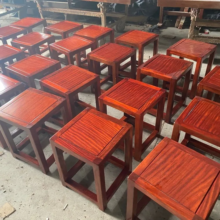 （不包邮）客厅茶桌椅新中式禅意红塔利凳子粉色凳家用椅子实木正宗