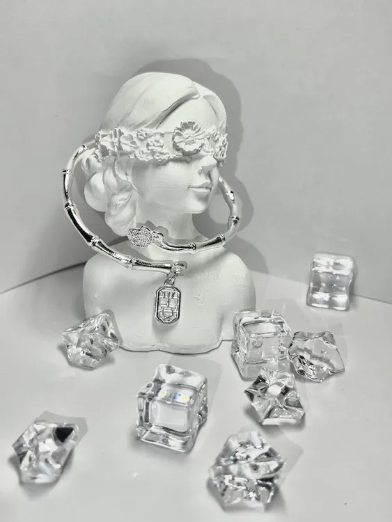 锌合金手镯 平安竹莲手镯好运莲莲节节高升礼物新中式百搭