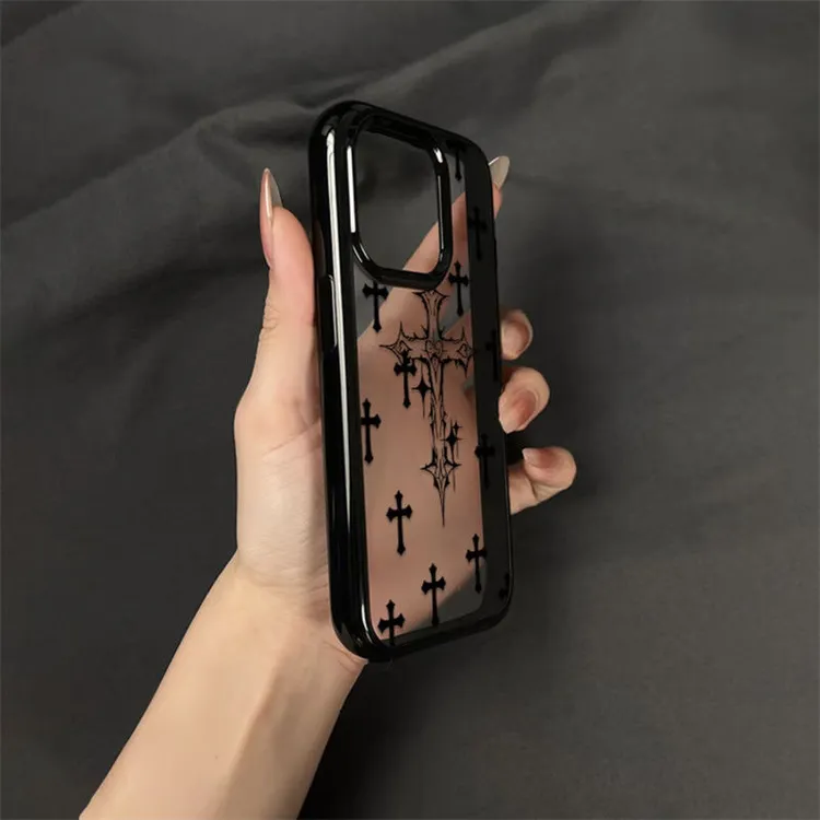 手机壳保护11～16promax十字全包16简约暗黑适用16iPhone15防摔