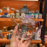 友名 玻璃紫蝴蝶花口壶-紫把-6123（直播专享）