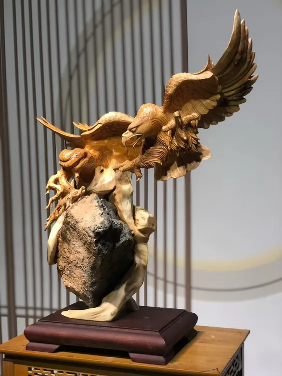 木雕根雕大展宏图客厅办公室家居摆件玄关书房摆设室内新中式禅意