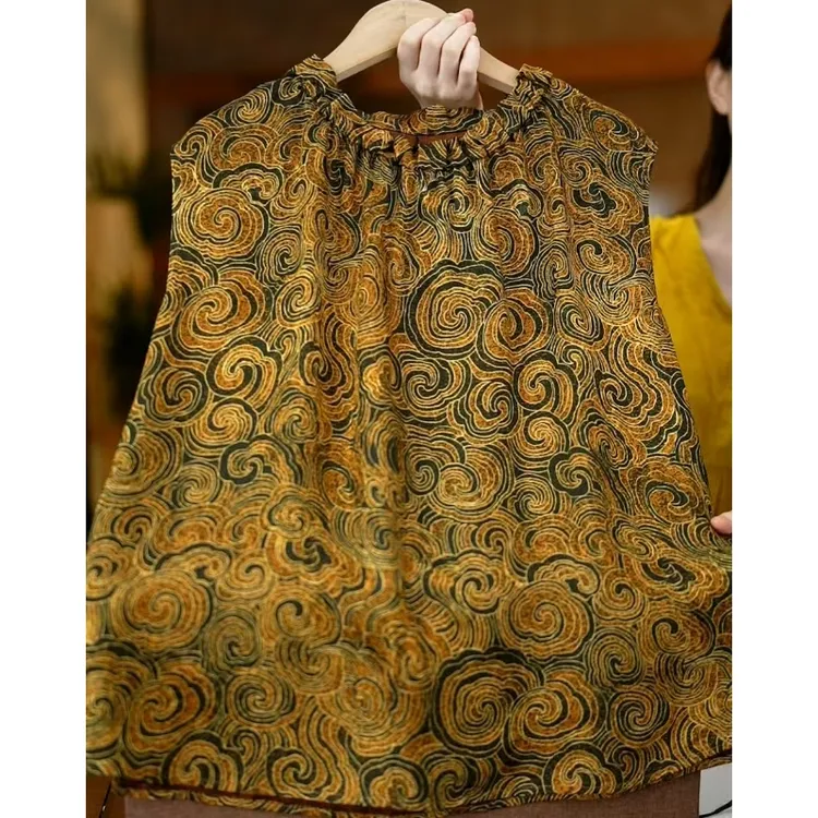 云釉《非遗美学》1328新中式国风休闲减龄无袖背心