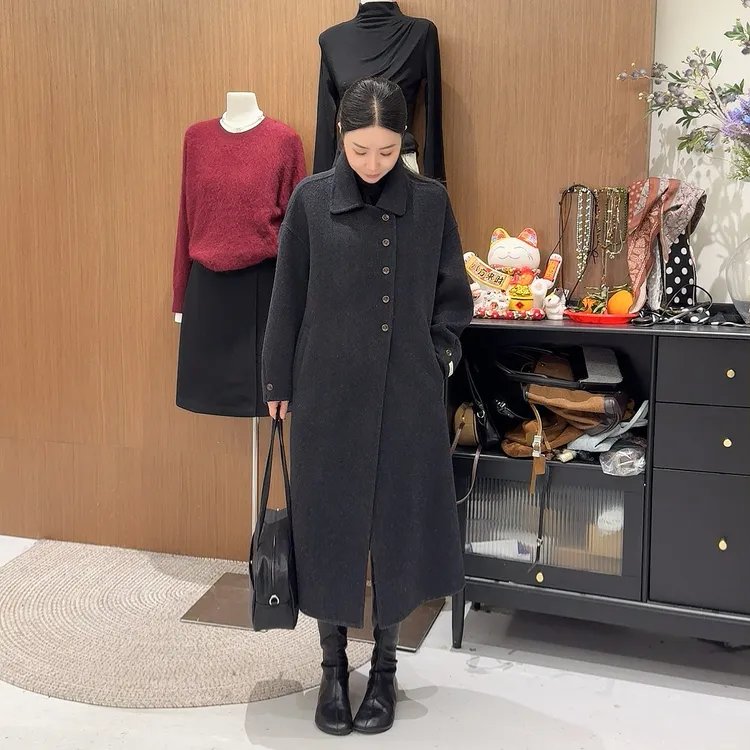 鑫燃KIKI 100羊毛韩版大女主慵懒感大衣 6201 WU