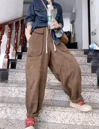 宽松哈伦裤女春秋款大口袋休闲萝卜裤
