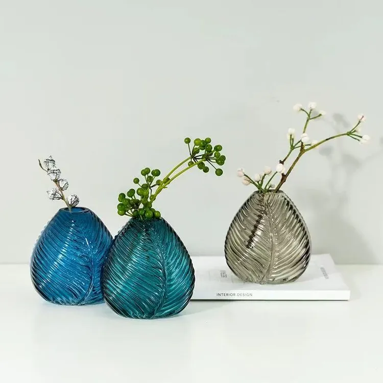 个性小众枫叶设计轻奢简约高级感话花瓶家居装面装饰家居养花$